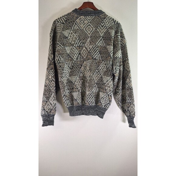 Vtg 90's MEGREGOR Cable knit Fisherman Sweater Men Sz M Grandpa Cosby Office - Picture 2 of 8